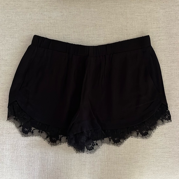 Black Shorts with Lace Trim - Picture 1 of 2